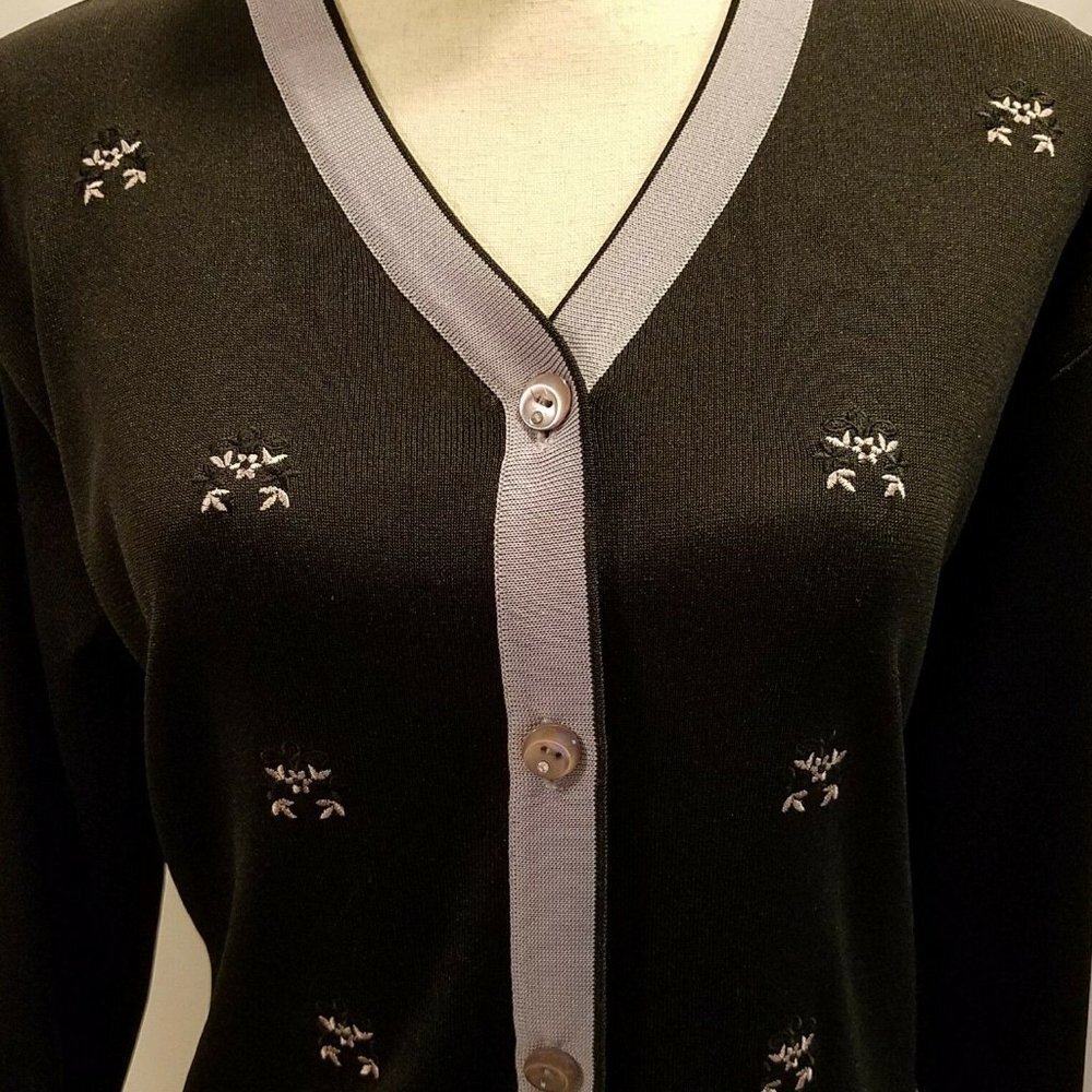FASHIONIQUE Womens Top Shirt Black Embroidered - Picture 1 of 8